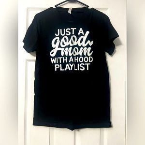 Just a good mom with a good playlist.  Med. Bella Canvas.‎